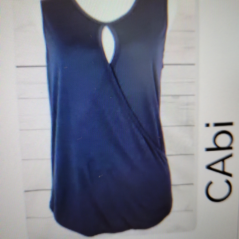 Cabi sleeveless crossover tee navy Sm